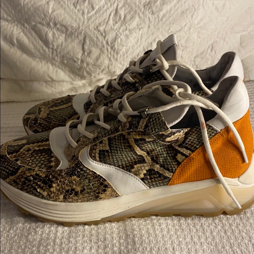 Snake print sneakers